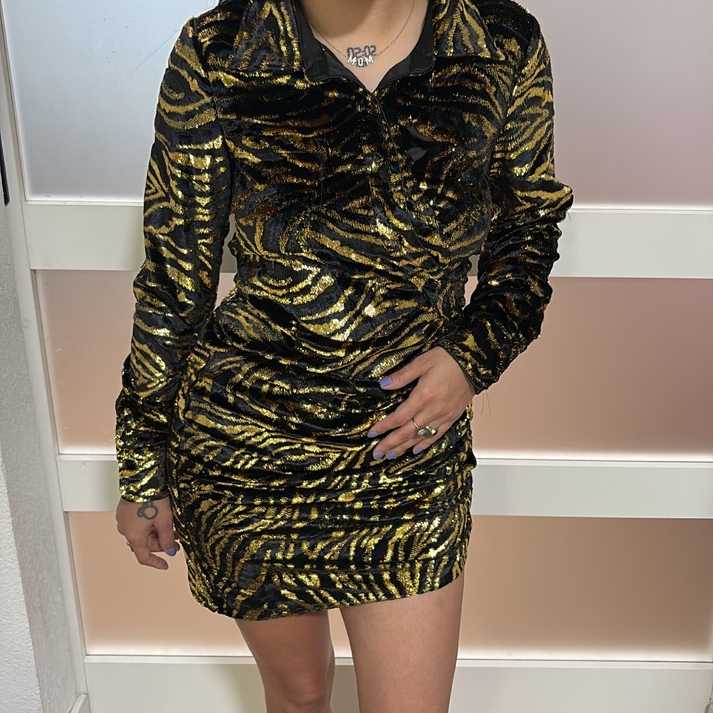 GRLFRND Black and Gold Dress - Picture 3 of 4